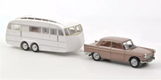 Peugeot 404 1965 Brown metallic with Caravan Hénon 1:18 Norev COMING SOON