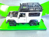 LAND ROVER DEFENDER WITH ROOF RACK SNORKEL  CREAM  1/24, DIECAST CAR, COLLECTABLE CAR.