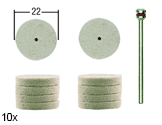 Proxxon - Felt Polishing Disks 22Mm Diameter, ARTS AND CRAFTS, MINIATURE MODEL BUILDING, PROXXON ACCESSORIES