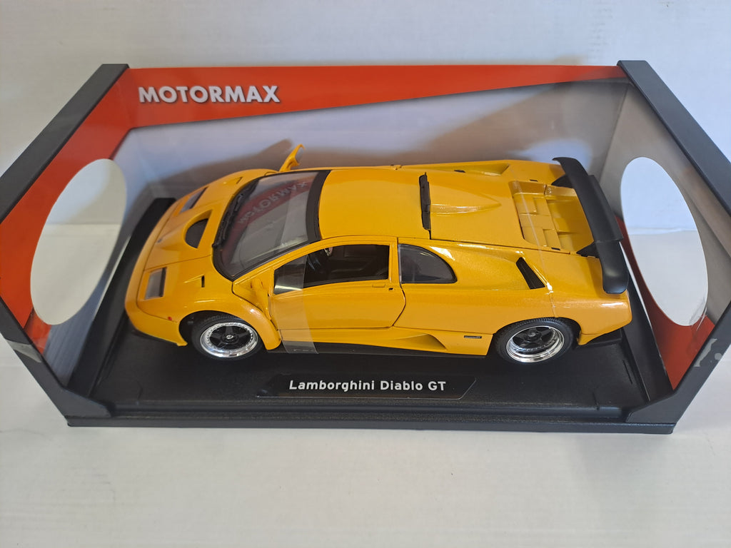LAMBORGHINI DIABLO GT  YELLOW 1/18, DIECAST CAR, COLLECTABLE CAR.