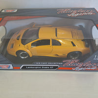LAMBORGHINI DIABLO GT  YELLOW 1/18, DIECAST CAR, COLLECTABLE CAR.