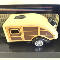 FORD F-100 PU WITH CARAVAN SET WHITE 1956 1/24 EACH, DIECAST CAR, COLLECTABLE CAR.