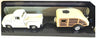 FORD F-100 PU WITH CARAVAN SET WHITE 1956 1/24 EACH, DIECAST CAR, COLLECTABLE CAR.
