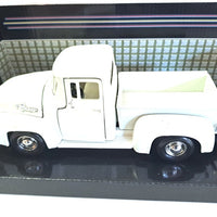 FORD F-100 PU WITH CARAVAN SET WHITE 1956 1/24 EACH, DIECAST CAR, COLLECTABLE CAR.