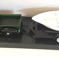 PLYMOUTH TRUCK WITH SPEED BOAT TRAILER GREEN 1941 1/24 EACH, DIECAST CAR, COLLECTABLE CAR.
