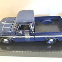 CHEVY C10 FLEETSIDE PU WITH CARAVAN BLUE 1966 1/24 EACH, DIECAST CAR, COLLECTABLE CAR.
