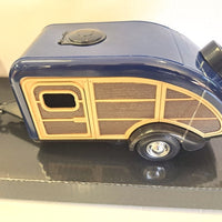 CHEVY C10 FLEETSIDE PU WITH CARAVAN BLUE 1966 1/24 EACH, DIECAST CAR, COLLECTABLE CAR.