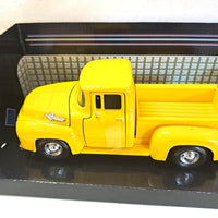 FORD F-100 WITH CARAVAN SET 1955 YELLOW 1/24 EACH, DIECAST CAR, COLLECTABLE CAR.