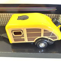 FORD F-100 WITH CARAVAN SET 1955 YELLOW 1/24 EACH, DIECAST CAR, COLLECTABLE CAR.