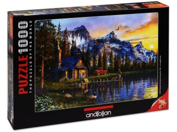SUNSET CABIN 1000 PIECES,JIGSAW PUZZLE,ADULT PUZZLES, ANATOLIAN