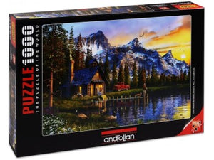SUNSET CABIN 1000 PIECES,JIGSAW PUZZLE,ADULT PUZZLES, ANATOLIAN
