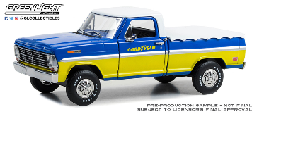 RUNNING ON EMPTY '69 FORD F-100 WH BED COVER - GOODYEAR 1/24, DIECAST COLLECTABLES