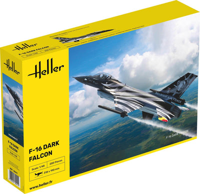 GENERAL DYNAMICS F16 DARK FALCON (200 PARTS) 1/48, PLASTIC SCALE MODEL