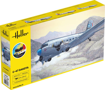 DOUGLAS C-47 DAKOTA 1/72 STARTER KIT, PLASTIC SCALE MODEL