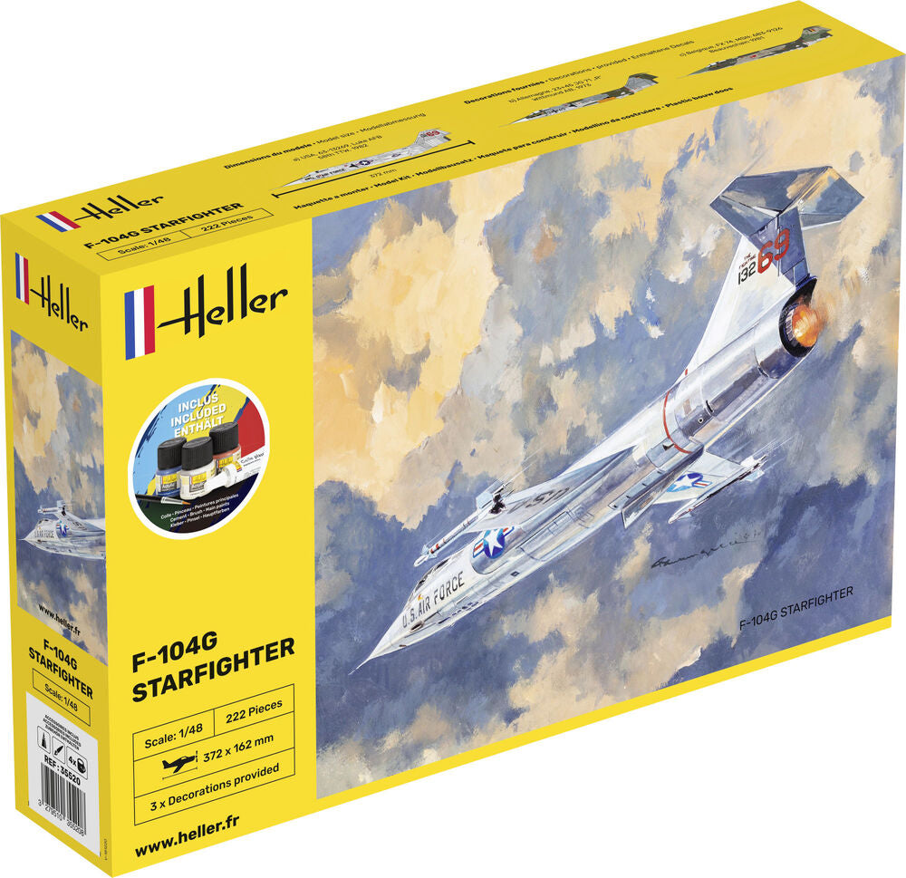 LOCKHEED F-104G Starfighter 1/48 STARTER KIT, PLASTIC SCALE MODEL