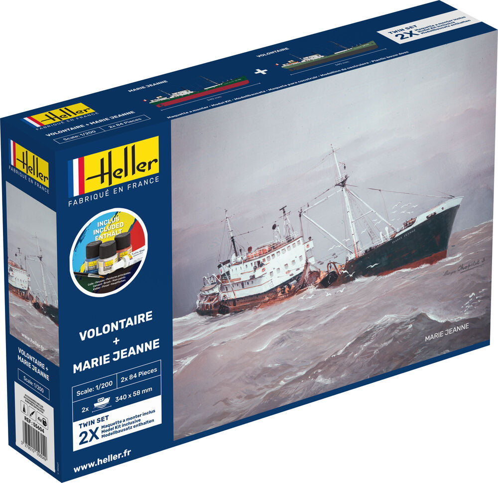 TRAWLER VOLONTAIRE + MARIE JEANNE Twinset 1/200 STARTER KIT, PLASTIC SCALE MODEL