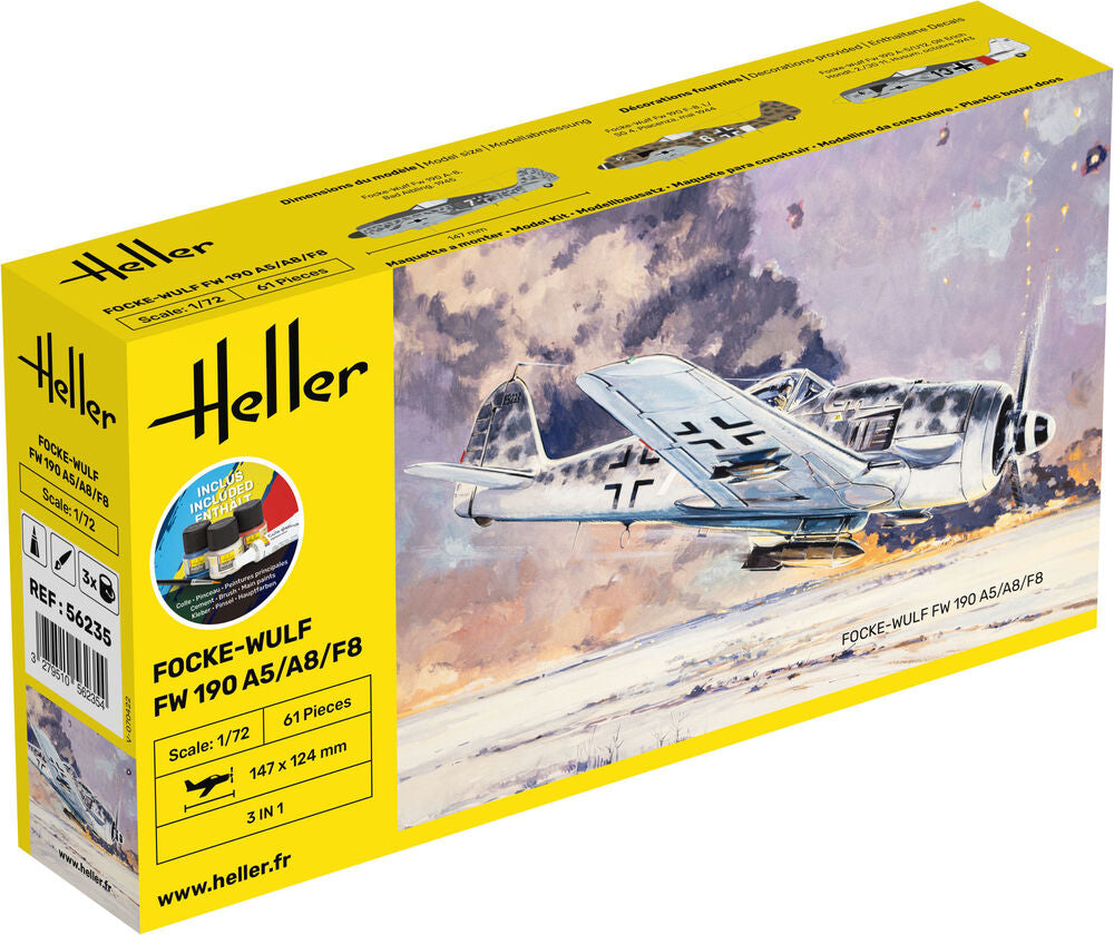 FOCKE-WULF 190 A5/A8/F8 1/72 STARTER KIT, PLASTIC SCALE MODEL