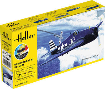 GRUMMAN F6F Hellcat 1/72 STARTER KIT, PLASTIC SCALE MODEL