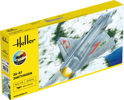 SAAB Ja-37 Viggen Swedish Air Force 1/72 STARTER KIT, PLASTIC SCALE MODEL