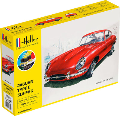 Jaguar Type E 3L8 FHC 1/24 STARTER KIT, PLASTIC SCALE MODEL