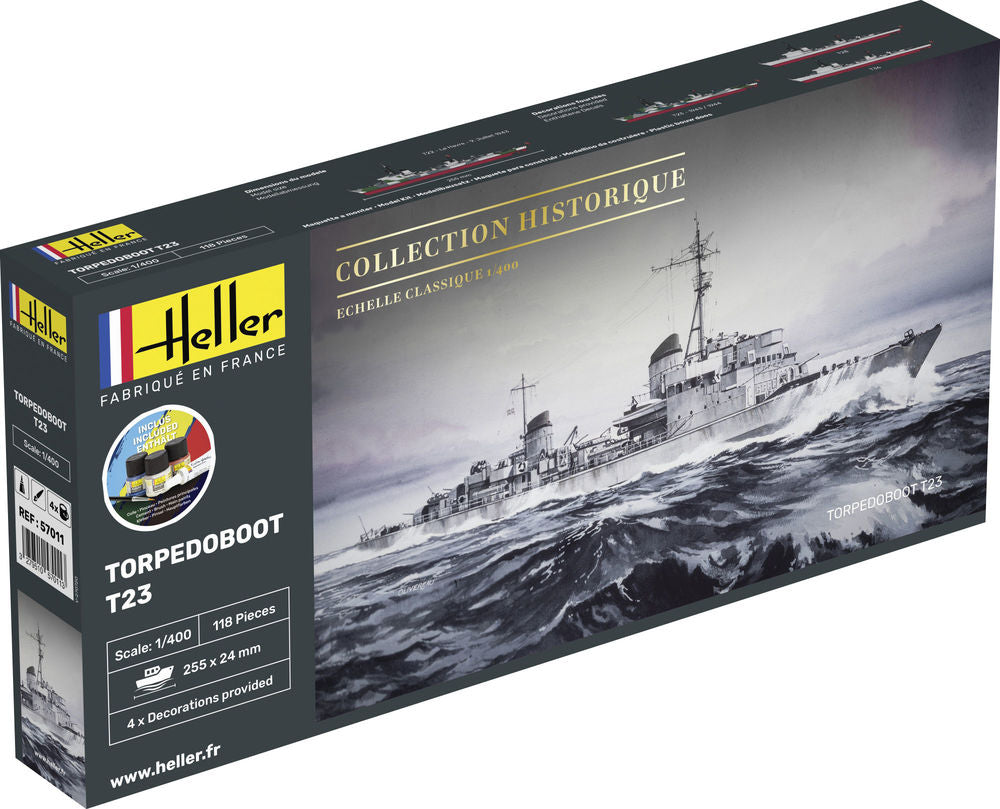 Torpedoboot 1939 T23 1/400 STARTER KIT, PLASTIC SCALE MODEL