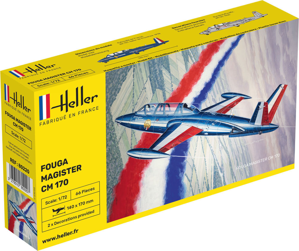 Fouga Magister CM 170 1/72, PLASTIC SCALE MODEL