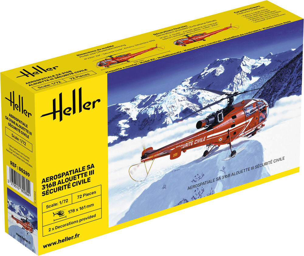 Alouette III Civil Defense 1/72, PLASTIC SCALE MODEL
