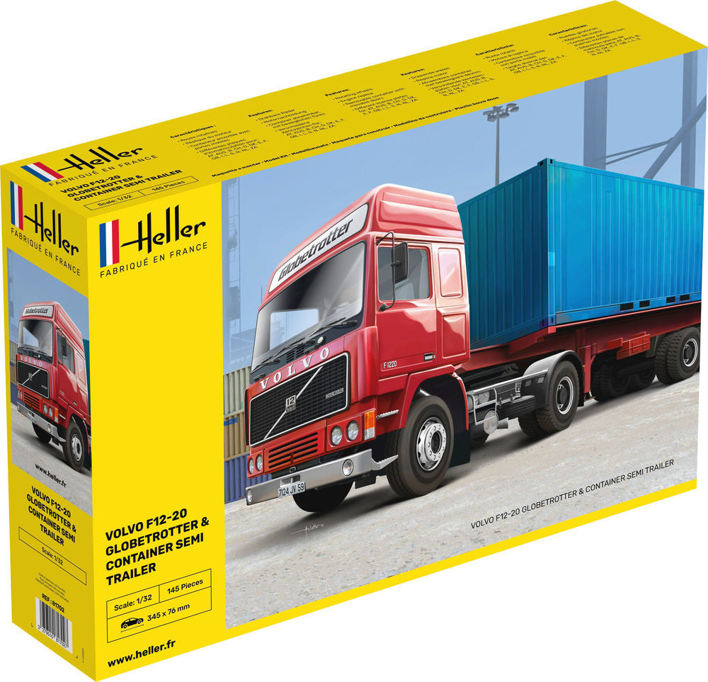 VOLVO F12-20 Globetrotter & Container semi trailer 1/32, PLASTIC SCALE MODEL