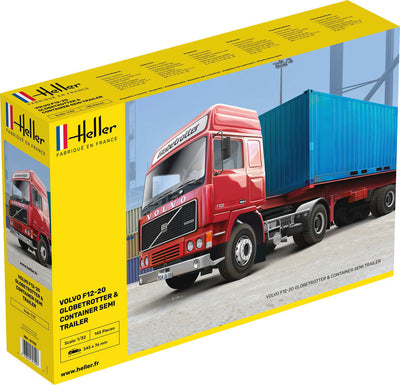 VOLVO F12-20 Globetrotter & Container semi trailer 1/32, PLASTIC SCALE MODEL