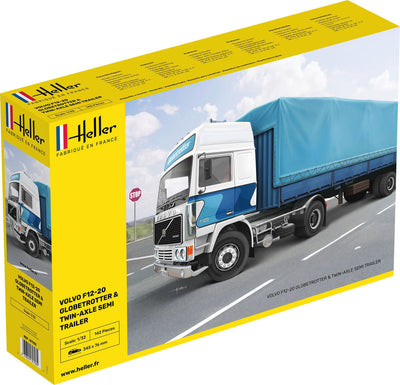 VOLVO F12-20 Globetrotter & Twin-Axle Semi trailer 1/32, PLASTIC SCALE MODEL