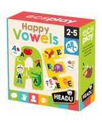 HAPPY VOWELS;EDUCTIONAL PUZZLE, TEACHER HOMESCHOOL SUPPLIES;  TODDLER LEARNING TOYS;  BIRTHDAY