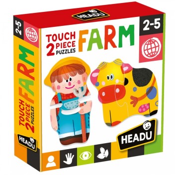 2 PIECES PUZZLE TOUCH FARM;EDUCTIONAL PUZZLE, TEACHER HOMESCHOOL SUPPLIES;  TODDLER LEARNING TOYS;  BIRTHDAY