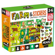 PUZZLE + STICKERS THE FARM;EDUCTIONAL PUZZLE, TEACHER HOMESCHOOL SUPPLIES;  TODDLER LEARNING TOYS;  BIRTHDAY