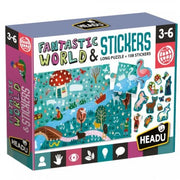 PUZZLE + STICKERS FANTASTIC WORLD;EDUCTIONAL PUZZLE, TEACHER HOMESCHOOL SUPPLIES;  TODDLER LEARNING TOYS;  BIRTHDAY