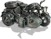 MOTORCYCLE 750 W/SIDECAR METAL MODEL PNTED L8.7XW11.3XH5.8CM