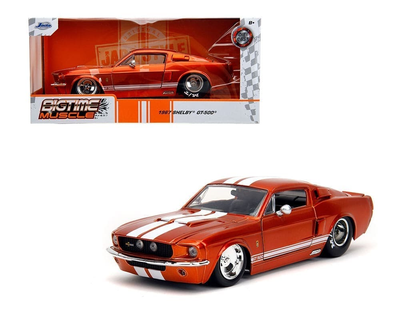 SHELBY GT500 BTM  MET ORANGE/WHITE STRIPE  1967 1/24