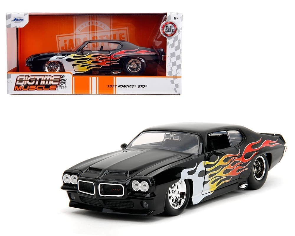 PONTIAC GTO JUDGE BLK WITH FLAMES BTM 1971 1/24