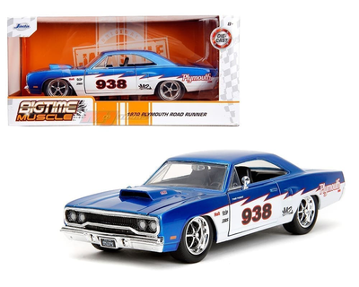 PLYMOUTH ROAD RUNNER CANDY BLUE AND WHITE BTM 1970 1/24