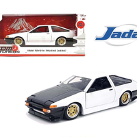 TOYOTA TRUENO AE86 WHITE WITH BLACK HOOD JDM 1/24