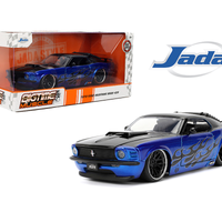 JADA-FORD MUSTANG BOSS 429  BLUE/ BLACK FLAMES 1970 1/24