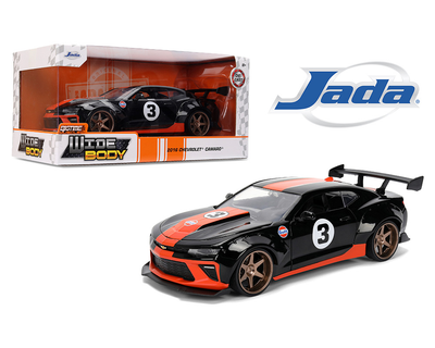 CHEVROLET CAMARO WIDEBODY  BLK AND ORANGE GULF BTM 2016 1/24