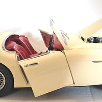 AUSTIN HEALEY 3000 BN7 E.WHITE  1/18, DIECAST COLLECTABLES