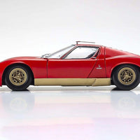 LAMBORGHINI MIURA P400SV RED/GOLD  1/18, DIECAST COLLECTABLES