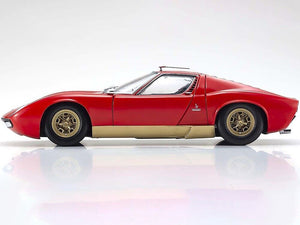 LAMBORGHINI MIURA P400SV RED/GOLD  1/18, DIECAST COLLECTABLES