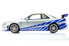NISSAN SKYLINE GT-R 1999 (FAST&FURIOUS) CLOSED BODY RESIN 1/12 LIMITED EDTION 800