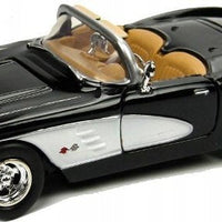 CHEV CORVETTE BLACK 1959 1/24, DIECAST CAR, COLLECTABLE CAR.