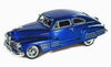 CHEVROLET AEROSEDAN FLEETLINE BLUE 1948 1/24, DIECAST CAR, COLLECTABLE CAR.