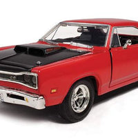 DODGE CORONET SUPERBEE RED 1969 1/24, DIECAST CAR, COLLECTABLE CAR.