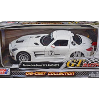 GT RACING  MERCEDES-BENZ SLS AMG GT3 WHITE #7 1/24, DIECAST CAR, COLLECTABLE CAR.