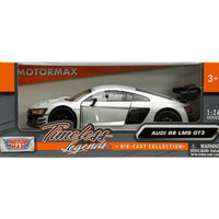 AUDI R8 LMS GT3 V10 SILVER 1/24, DIECAST CAR, COLLECTABLE CAR.